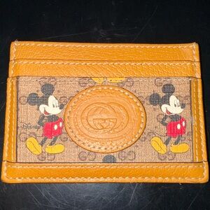 Gucci x Disney Mickey Mouse Brown Leather Card Sleeve
